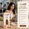 Harimodini Lily of the Valley bambooless dhoop sticks in office workspace with burning dhoop, low smoke fragrance, and productivity CTA.