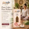 Harimodini Lily of the Valley dhoop sticks in yoga and wellness center with meditation, burning dhoop stick, low smoke aroma, and wellness CTA.
