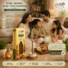 Harimodini Javadhu dhoop sticks in Indian living room with family, burning dhoop stick and Bring Divine Calm Home CTA.