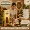 Harimodini Javadhu dhoop sticks in wellness center with towel, burning dhoop stick and Pure Aroma Pure Wellness CTA.