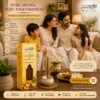Harimodini Swarna Champa dhoop sticks in Indian living room with family, burning dhoop stick and Bring Divine Calm Home CTA