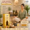 Harimodini Swarna Champa dhoop sticks in wellness center with meditation, burning dhoop stick and Pure Aroma Pure Wellness CTA