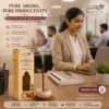 Harimodini Tirupati Sandal dhoop sticks in office room with burning Tirupati Sandal dhoop and Bring Pure Aroma to Every Office CTA.